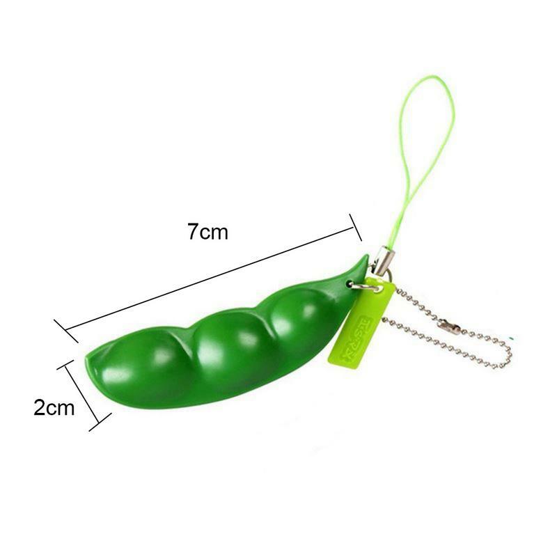 Fidget Toys Decompressions Antistress Toys Squeeze Peas Beans Keychain Relief For Adult Kids Rubber Stress Reliever Toy