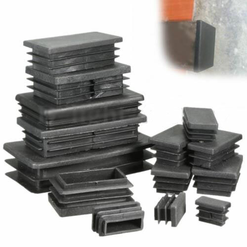 48 pces preto plástico quadrado blanking tampa de extremidade tubo de inserção seção capa de mobiliário cadeira tampões de mesa