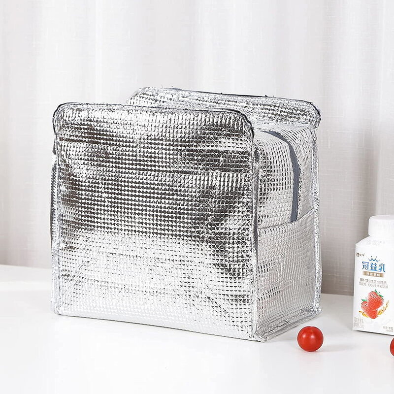 食品用等温弁当バッグ,食品を保管するための透明なプラスチック製の等温バッグ,寸法16x18 cm,ランチやピクニックに最適です。