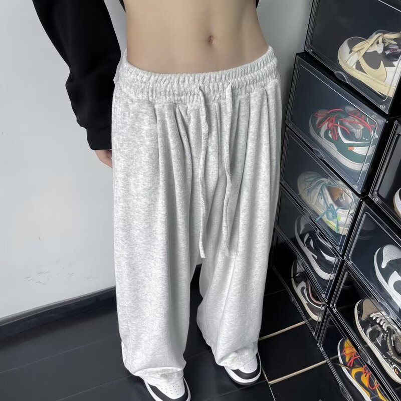 Hip Pop Sports Pants High Quality Casual Pants Y2K Male Clothes Basic Blank Solid Baggy Fashion Streetwear Trousers Loose Pants