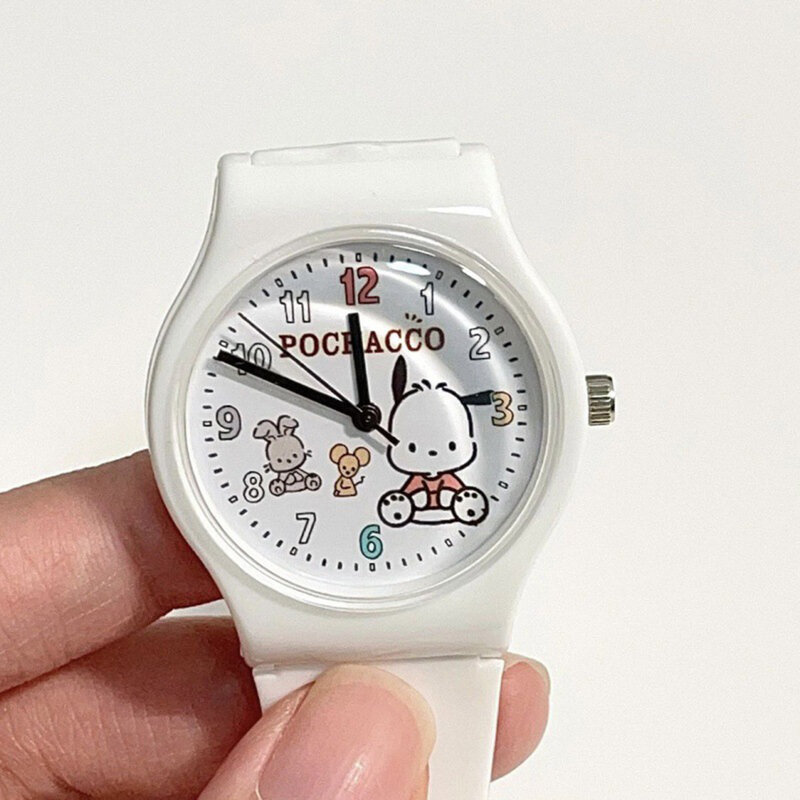 Relógio de quartzo de silicone infantil, branco, fofo, desenho animado, relógio, moda, presentes para estudantes, novo