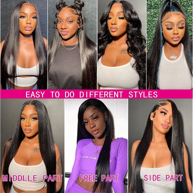 Straight HD Lace Front Human Hair Wigs For Women Full Lace Human Hair Wigs Brazilian Transparent Lace Frontal Wigs Remy Hair