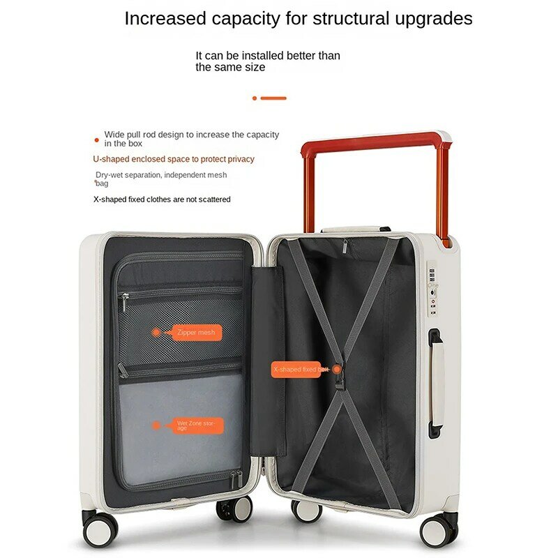 Boîte d'embarquement multifonctionnelle pour bagages, roue universelle, 24 tiges de traction, boîte de mot de passe de voyage, nouveau, 600, 20 po