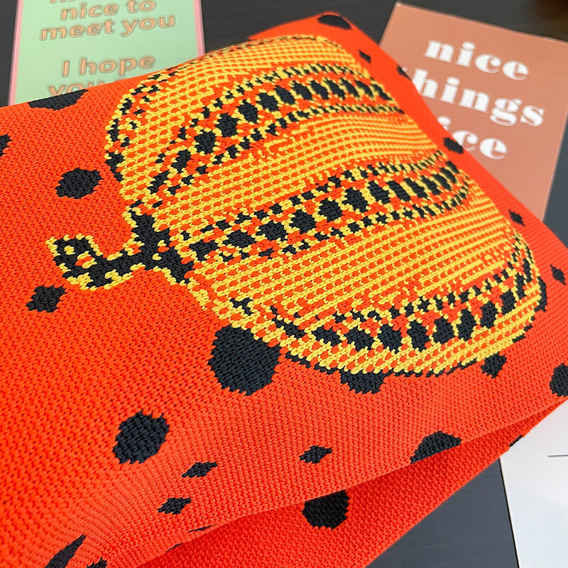Bolsa de lã tricotada para mulheres, bolsa casual, bolsa de balde elegante, estilo japonês e coreano, 1pc