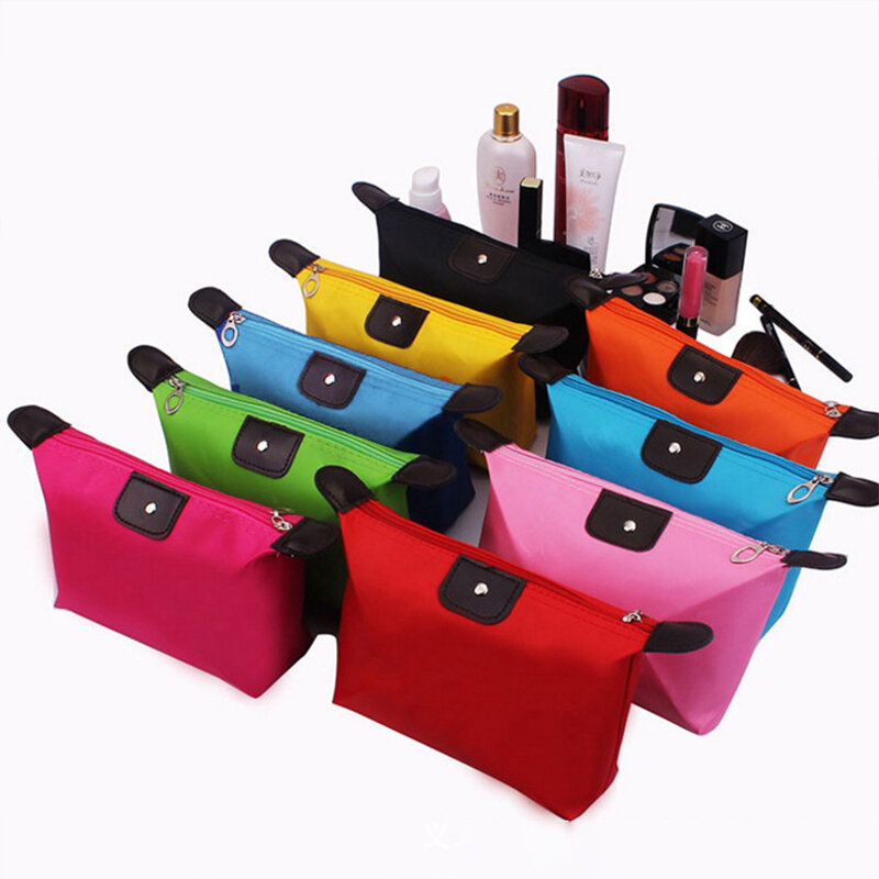 Saco de armazenamento de bolinho impermeável feminino mini bolsa de maquiagem bonita carteira portátil bolsa de viagem colorida, nova