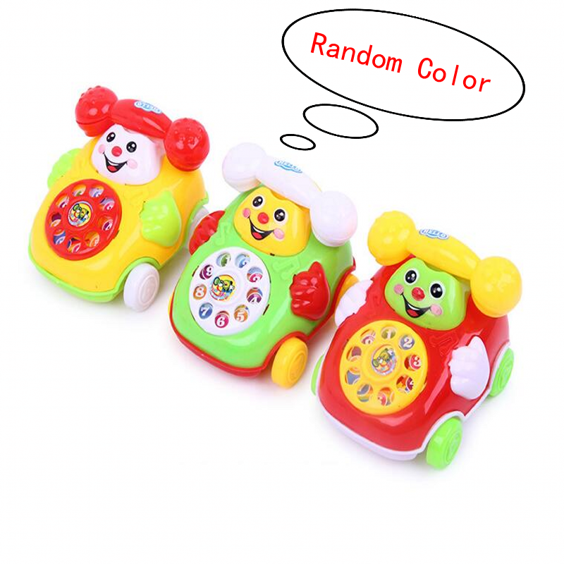 Clockwork Toys Baby Simulation Phone Toys Cartoon Pull Line Phone Gift Develop Intelligence Education Wind Up Toys For Kid