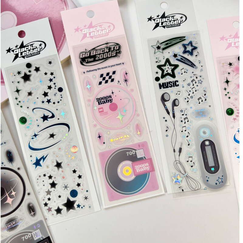 1Pc coreano Dream Star Music Series Laser Guka Sticker Flakes Idol Card Deco Scrapbook materiale fai da te decorazione cancelleria Sticker