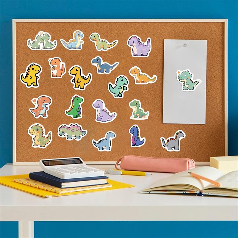 10/30/100PCS kreskówka mały dinozaur PVC naklejki estetyczne dekoracje dla dzieci Scrapbooking materiały piśmienne przybory szkolne dla dzieci