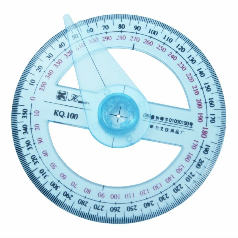 Transparent Plastic 360 Degree Diameter 10cm Protractor Ruler Angle Finder for Office Gift Protractors