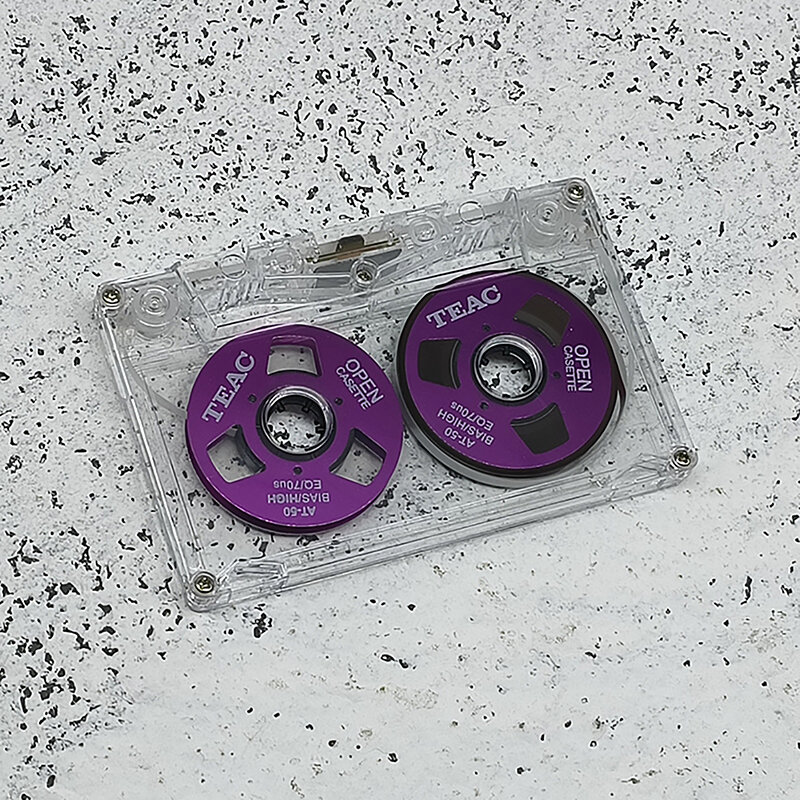 1Pc Klein Formaat Dubbelzijdige Kleur Behuizing Lege Tape Metalen Mini Markt Kan Opnemen 50 Minuten Lege Tape Blanco Cassetteband