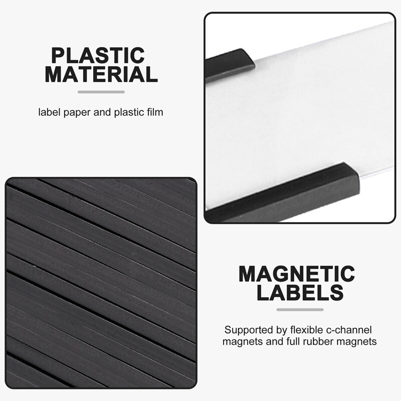 Porte-étiquettes magnétiques avec supports pour cartes de données magnétiques, protecteurs en plastique transparent pour étagère en métal, 1 po x 2 po, 50 pièces