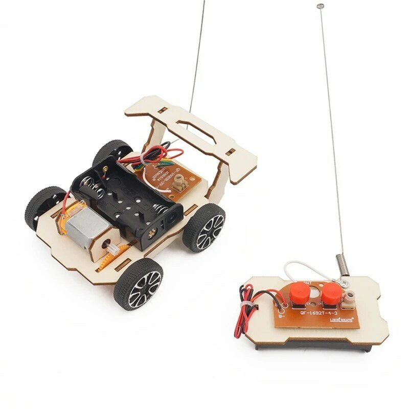 Drewniane zestawy modeli samochodów zdalnie sterowanych DIY DIY eksperyment naukowy i edukacyjne zabawki STEM dla uczniów 8-15
