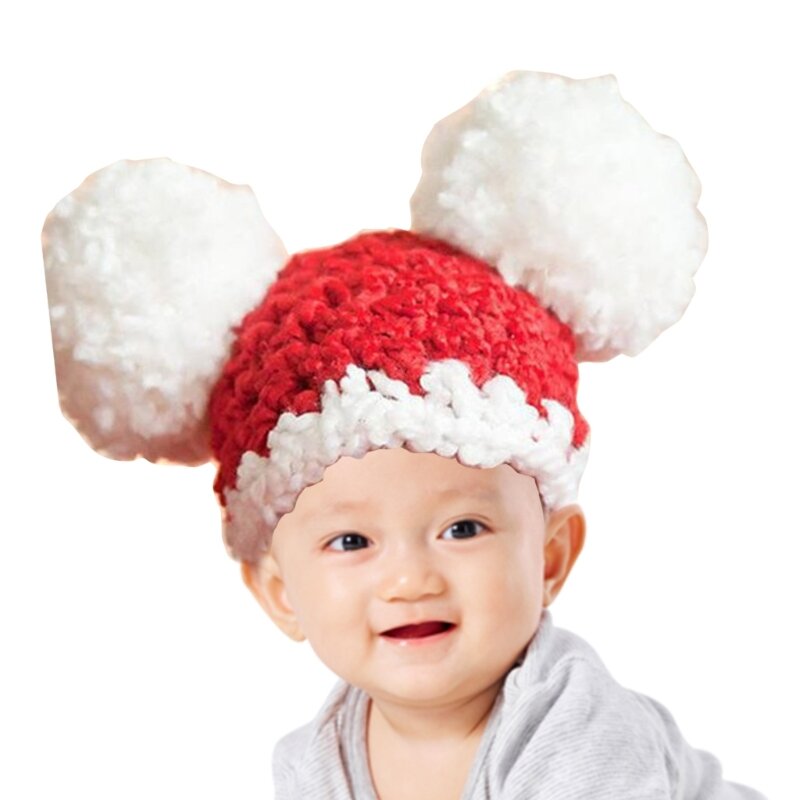 Puntelli per foto neonato Cappello con pompon Puntelli per fotografia per bambini Cappello morbido lavorato a maglia Copricapo