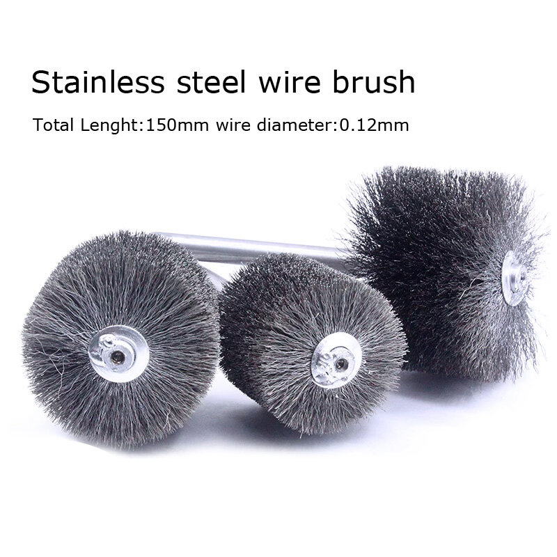 Thick Stainless Steel Wrapped Wire Brush Φ50~100mm Pipeline Brush for Rust Removal Deburring Polishing Inner Holes Length150mm