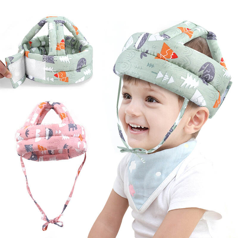 Czapka ochrona głowy dla niemowląt hełm ochronny, niemowlę, podkładka zapobiegająca upadkowi, dzieci uczą się chodzić z regulowaną czapką ochronną