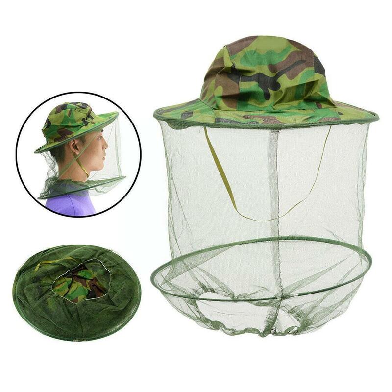 Sombrero protector de abeja para mantenimiento de abejas, sombrero de cabeza de capa de abeja Anti velo, Combo de insectos de apicultura, máscara de malla de camuflaje, Top S7B6