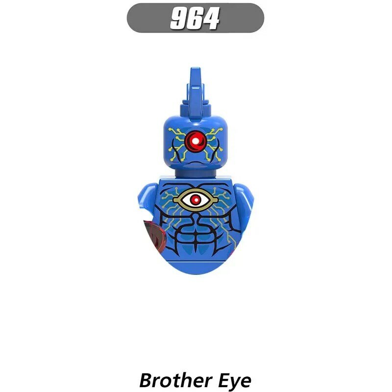Bloques de construcción de personajes de dibujos animados, juguete de ladrillos para armar superhéroe Mera Brother Eye, ideal para regalo de cumpleaños, X0219, XH957, XH959, XH960, XH962, XH964