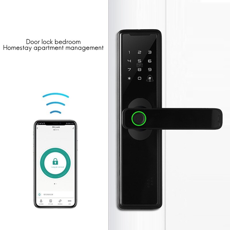 Tuya Bluetooth APP Biometric Fingerprint Security Intelligent Smart Wifi Password Electronic Door Lock