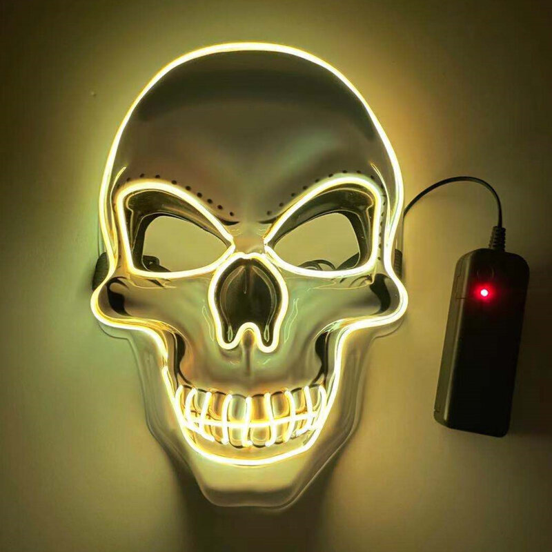 Led Light Neon Mask Up Party Masks The Purge Election Year Great Funny Mask Festival Cosplay Costume Supplies Glow Dark Skeleton