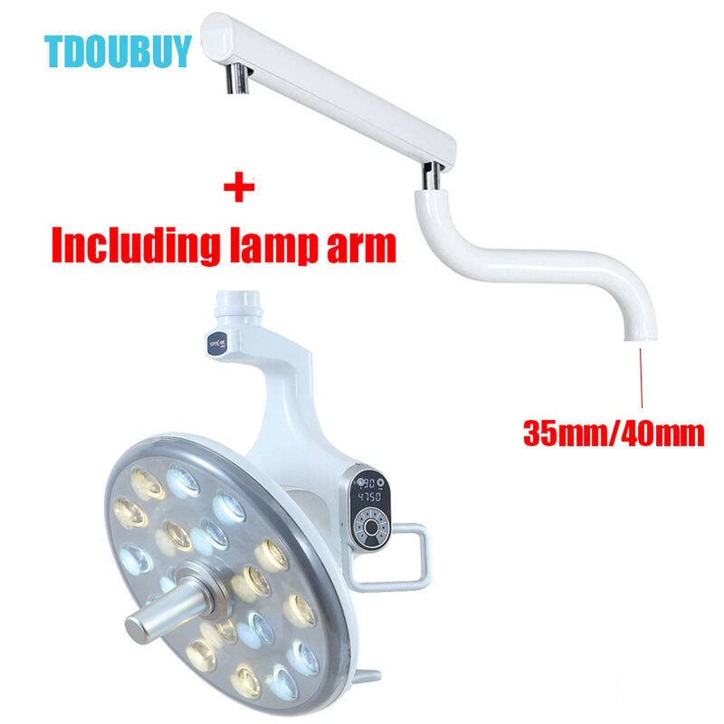 TDOUBUY New Style Clinic lampada orale 18 lampadine Touch Switc LED lampada a luce fredda per Cure tipo di unità poltrona odontoiatrica (testa della lampada + braccio della lampada)