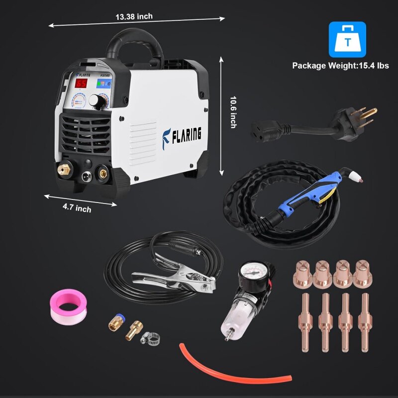 FLARING-Máquina de Cortador de Plasma, Dupla Tensão, Inversor Digital IGBT, Potência, 5, 8, 65Amps, 120V, 240V