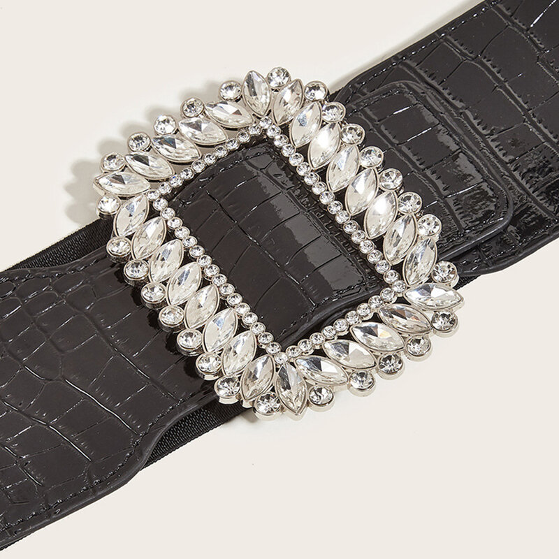 Cinturón de cintura de alta elasticidad Vintage para mujer, cinturones de corsé ancho de cuero de moda, ajustable, accesorios de cintura de vaquero occidental