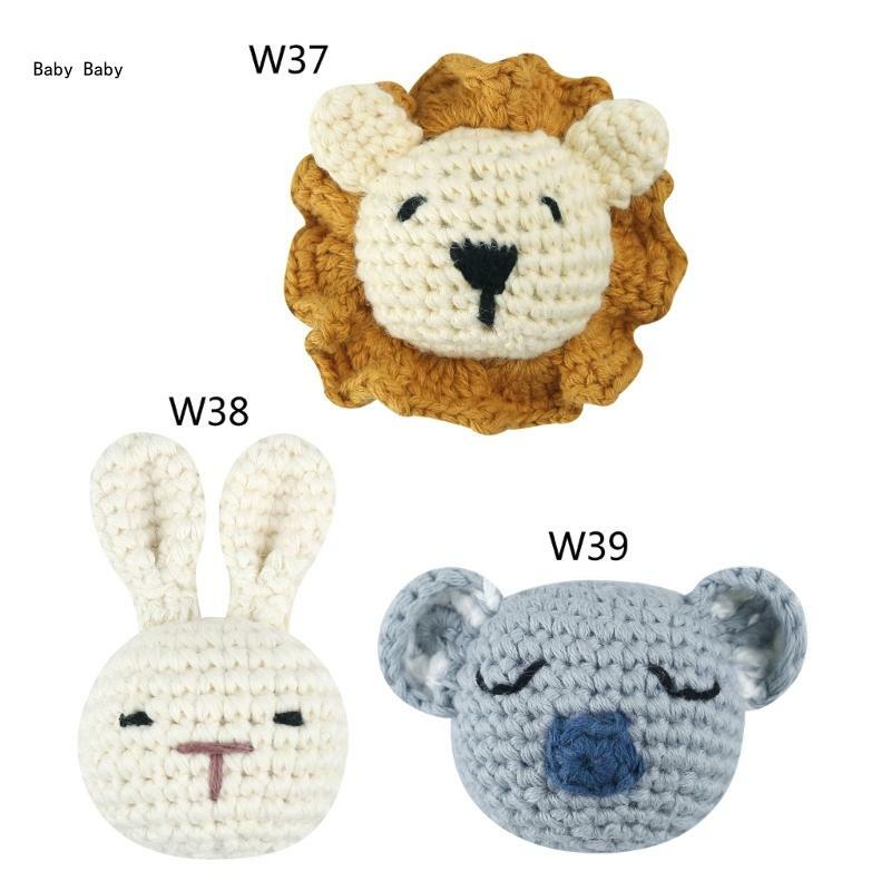 Perles à tricoter en forme d'animal au Crochet, bricolage chaîne sucette pour bébé, Design mignon Q81A