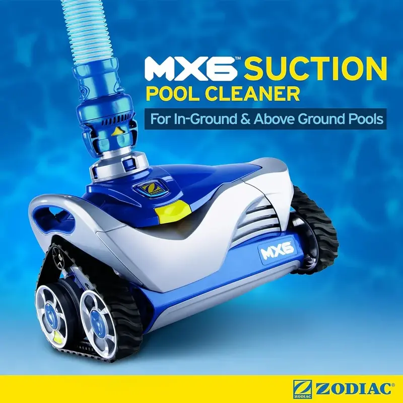 Mx6自動吸引式プールクリーナー、地下プール、青、灰色