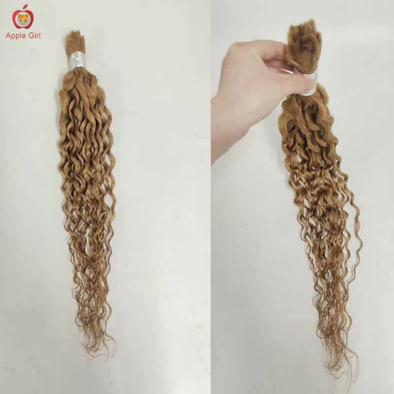 27/613 Color Loose Deep Wave  And Deep Wave Highlight Human Hair 18 To 30 Inch For Braiding  613# Blonde Remy  Hair Bulk No Weft