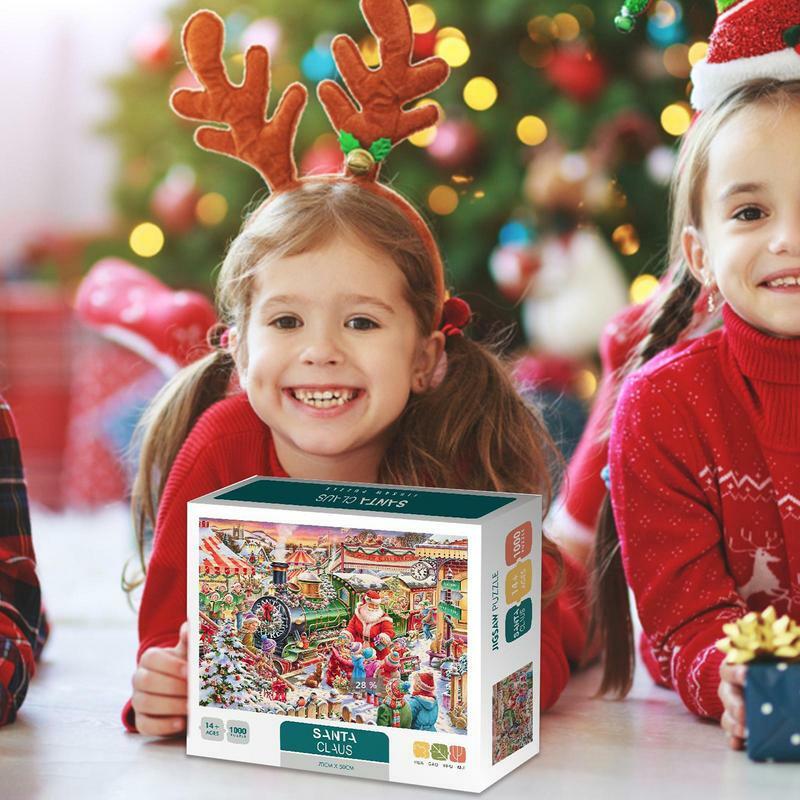 Новогодний календарь с обратным отсчетом, пазл-головоломка из 1000 деталей, игрушка 2023, Рождественский календарь для детей и взрослых, Рождественский подарок