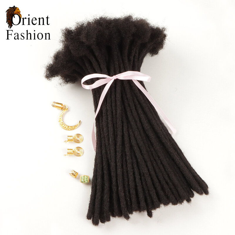 Orientfashion-extensiones de ganchillo hechas a mano para mujer y hombre, pelo humano Afro rizado, 80 piezas, pequeñas trenzas suaves, venta al por mayor