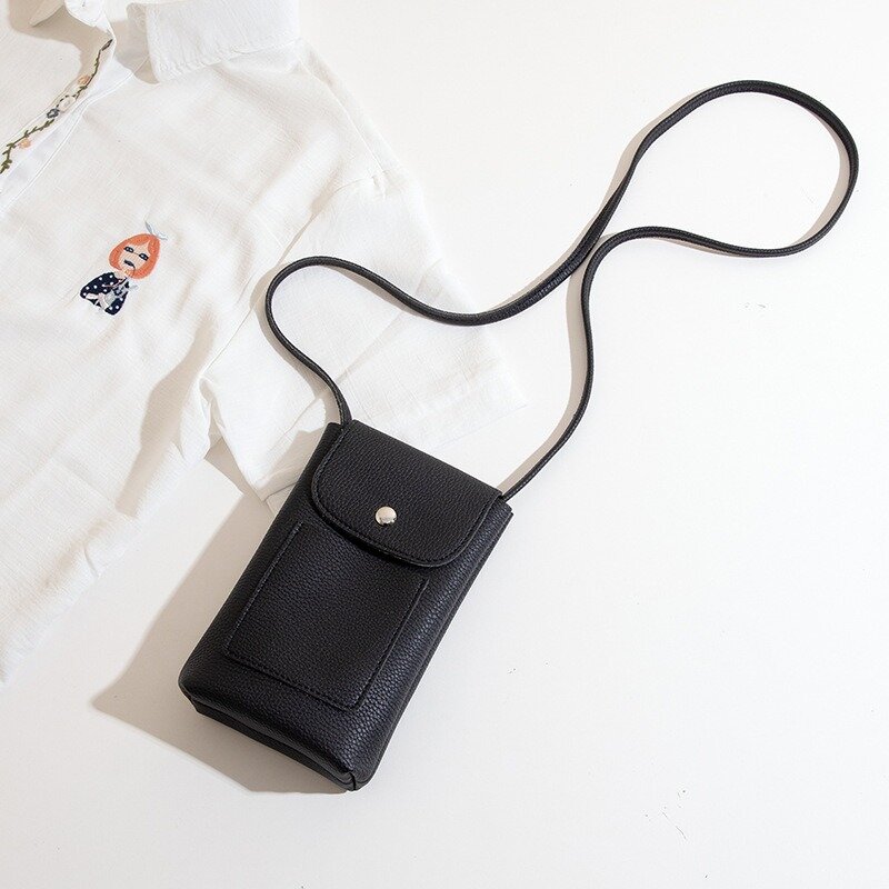 Mini bolsas femininas com alças ajustáveis, bolsa para telefone de couro macio, bolsas crossbody pequenas, cores puras, nova moda, 2024