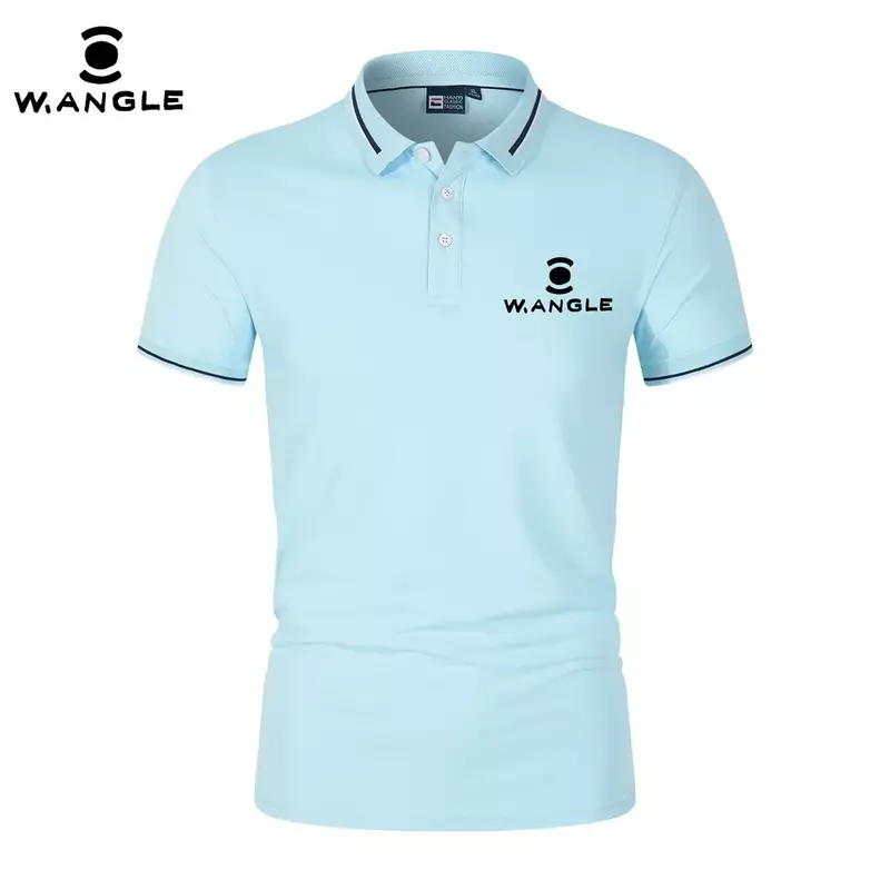 WANGLE-Camisa polo de manga curta masculina e feminina, blusa casual golf, colarinho empresarial, esportes ao ar livre, moda verão, nova