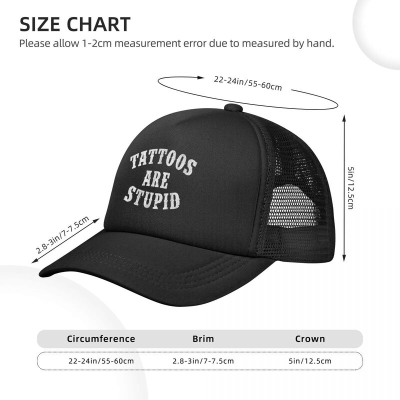 Tattoos Are Stupid Funny Baseball Caps Mesh Hats Casquette Sport Adult Caps