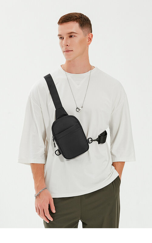 Bolsa de cintura multifuncional para homens e mulheres, bolsa de peito, bolsa de viagem ao ar livre, casual, tiracolo, mochila pequena, bolsa de sling, 2 em 1