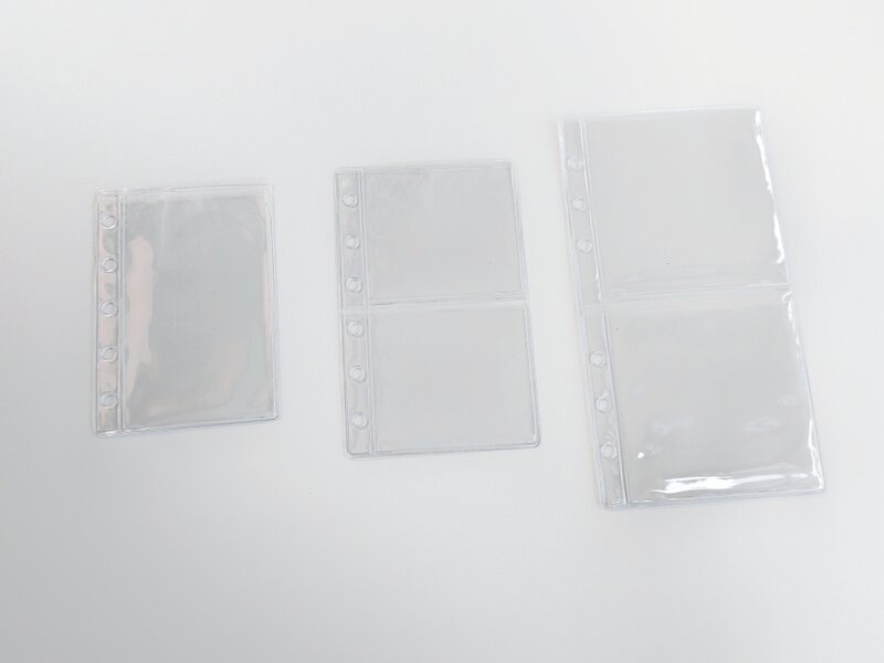 Flimsy-PVC جيب إدراج شفاف لمخطط دفتر الأوراق الفضفاضة ، منظم ، رابط 6 حلقات ، ملحقات ، قرطاسية كورية ، M5 ، A5 ، A6 ، A7