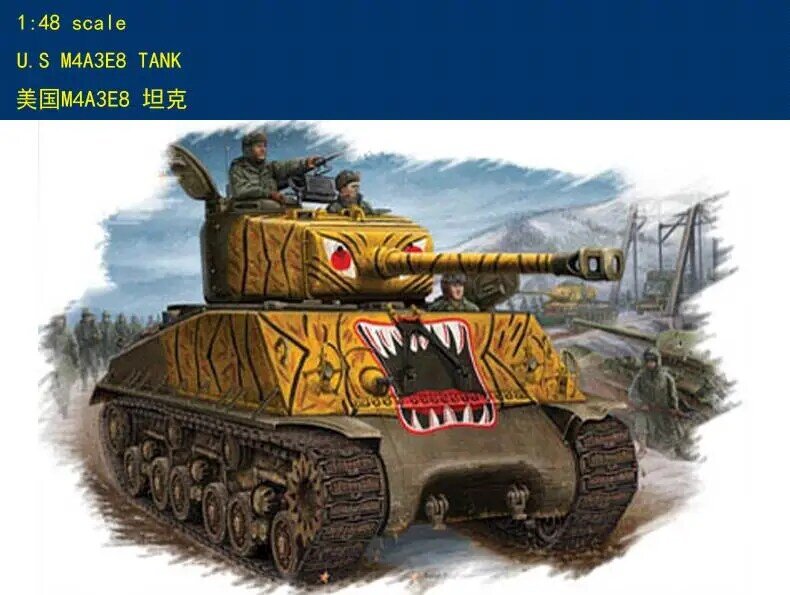 Hobby Boss US M4A3E8 Korean War Korea War Incl. Etched Parts Model Kit 1:48 84804