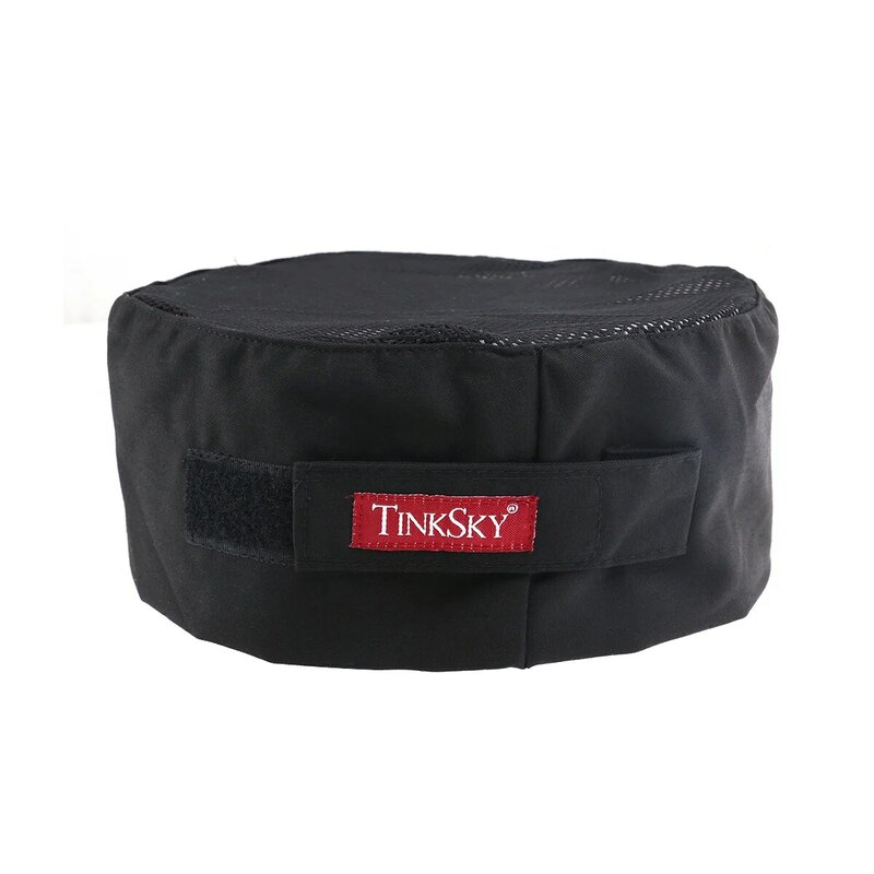 TINKSKY cappello da cuoco professionale con teschio in rete traspirante con cinturino regolabile-taglia unica (nero)