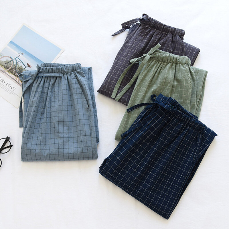 ชุดนอนมีกระเป๋าสำหรับใหม่เอี่ยมเลานจ์กางเกงขายาวใส่นอนนุ่มกระดาษผ้าฝ้ายกางเกงแบบแอคทีฟ