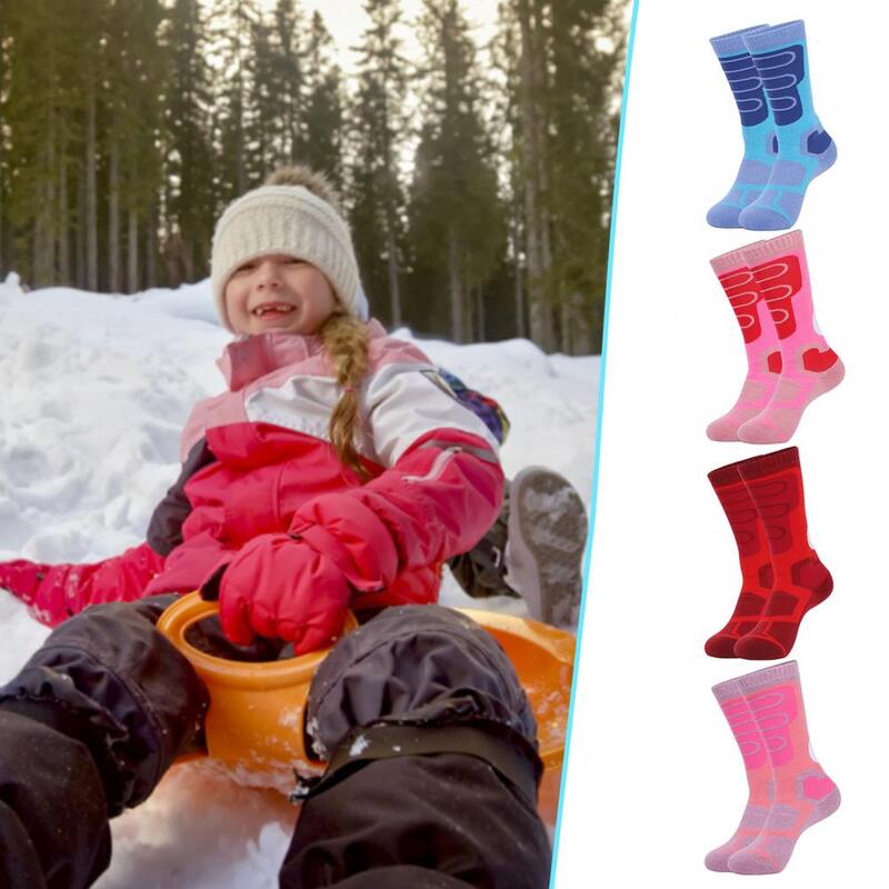 Calcetines de senderismo resistentes al desgaste para niños y niñas, medias transpirables para correr, calcetines gruesos al aire libre para snowboard y cálidos, 1 par