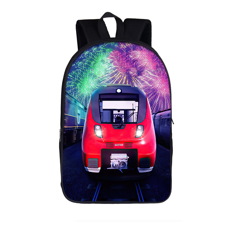 Рюкзак для подростков для мальчиков и девочек, высокоскоростной школьный ранец с принтом железнодорожного шлейфа, повседневные женские и мужские портфели для ноутбука