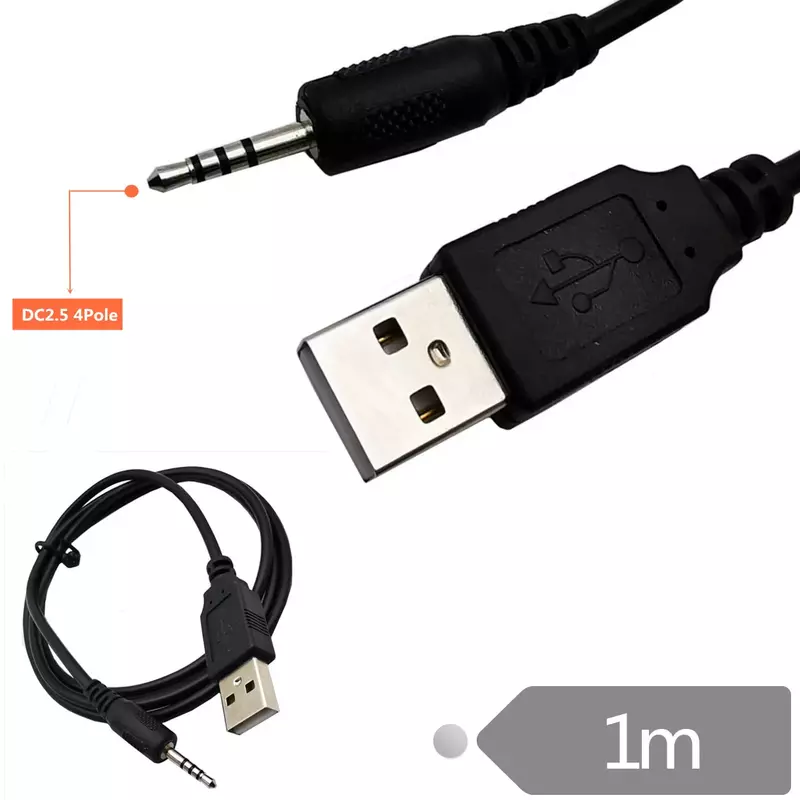 1Pc New 2.5mm USB Charger Power Cable Cord for Synchros E40BT/E50BT Headphone J56BT S400BT S700 Easy To Use Durable CE1789