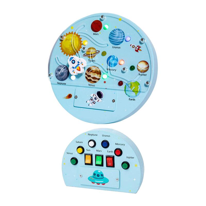 モンテッソーリledビジーボードアクティビティボード、カラーソーティングスイッチ、幼児用感覚玩具、就学前の子供向けギフト、1〜3