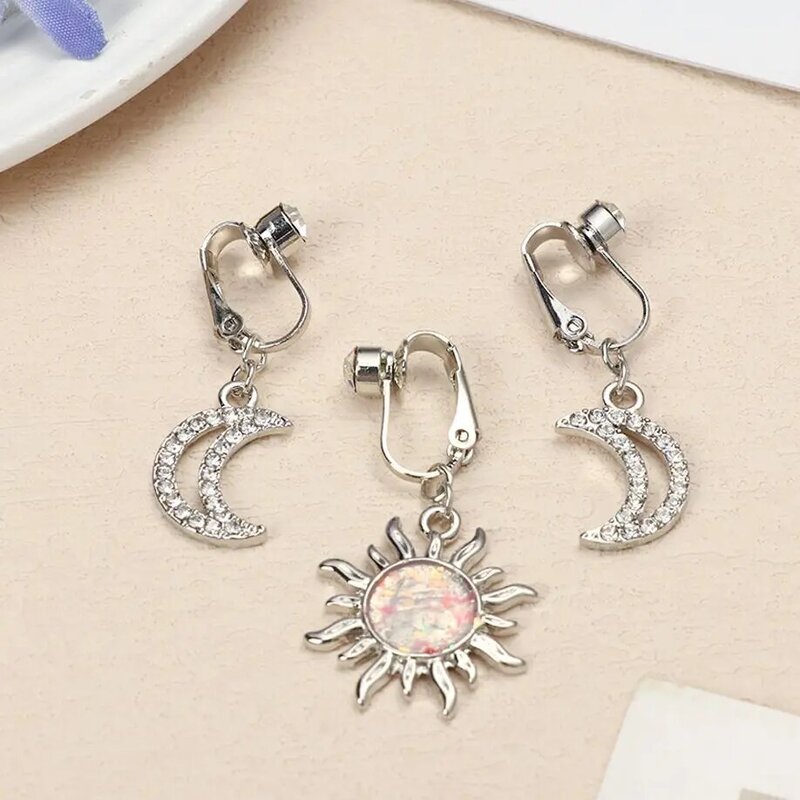 Faux Fake Belly Star Fake Belly Piercing Heart Clip On Umbilical Navel Fake Pircing Moon Leaves Cartilage Earring Clip Jewelry