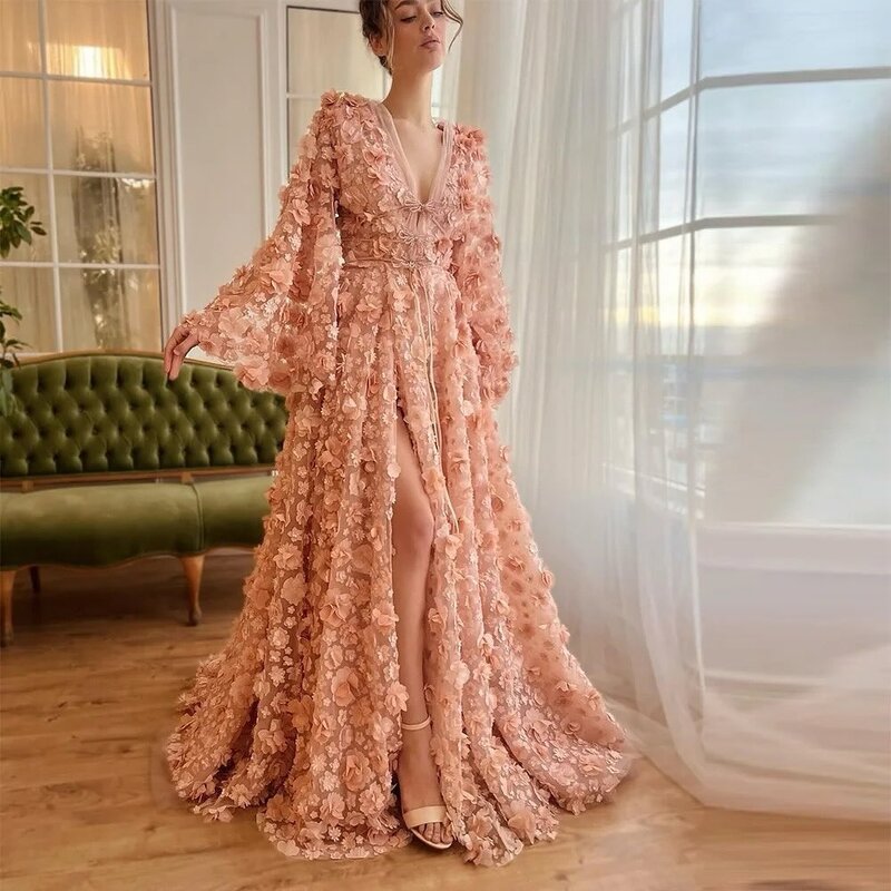 Prom Dress Saudi Arabia Organza Draped Flower Bow Wedding Party A-line V-Neck Bespoke Occasion Gown Long Dresses