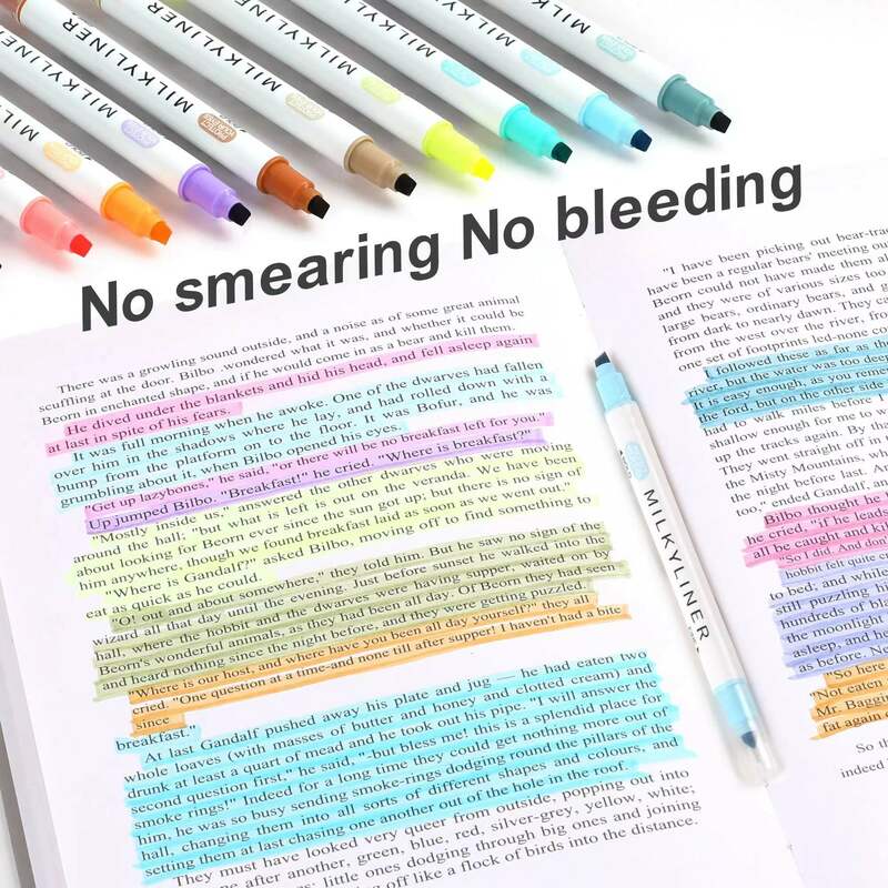 Dual Tip Bíblia Pastel Highlighters, Marcadores Highlighter, Journaling colorir, sem sangramento, cores sortidas, 12 pcs, 24pcs