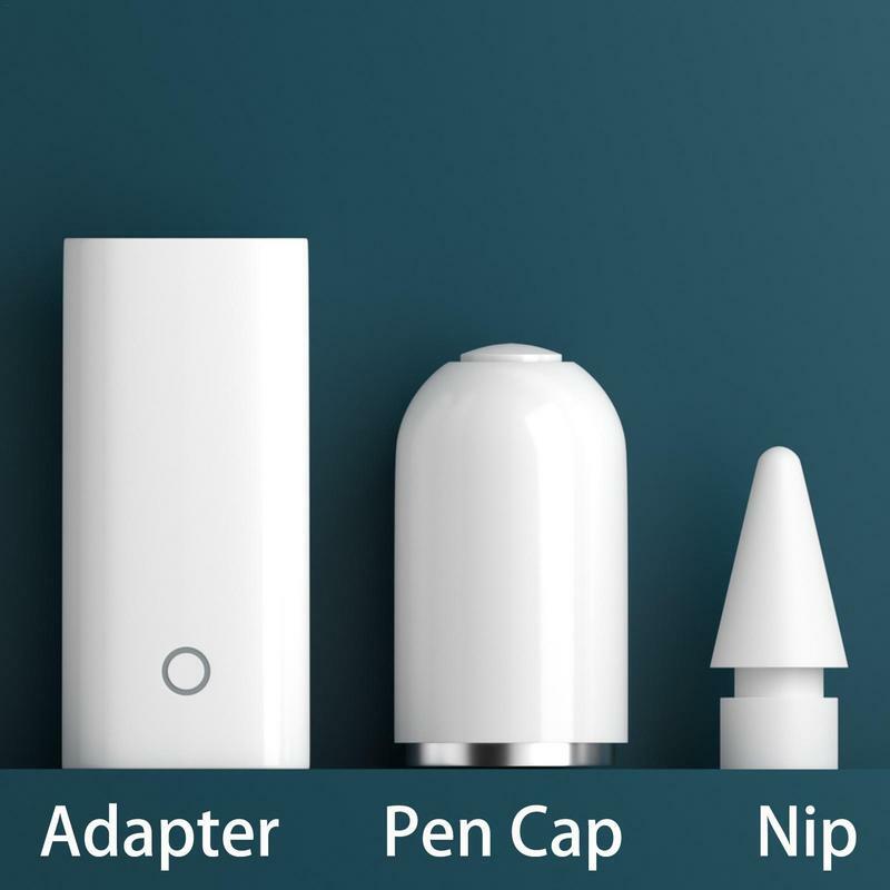 Lápis magnético Cap caneta ponta Kits, adaptador de carregamento, built-in chip inteligente, substituição leve para a Apple 1, 3 em 1