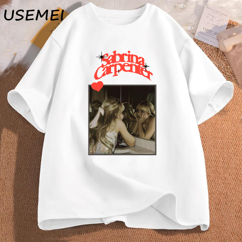 Sabrina Carpenter T Shirt Women Vintage Retro Music Tshirt Emails I Can't Send Tour Merch Tees Rock Tees Casual Cotton Clothes