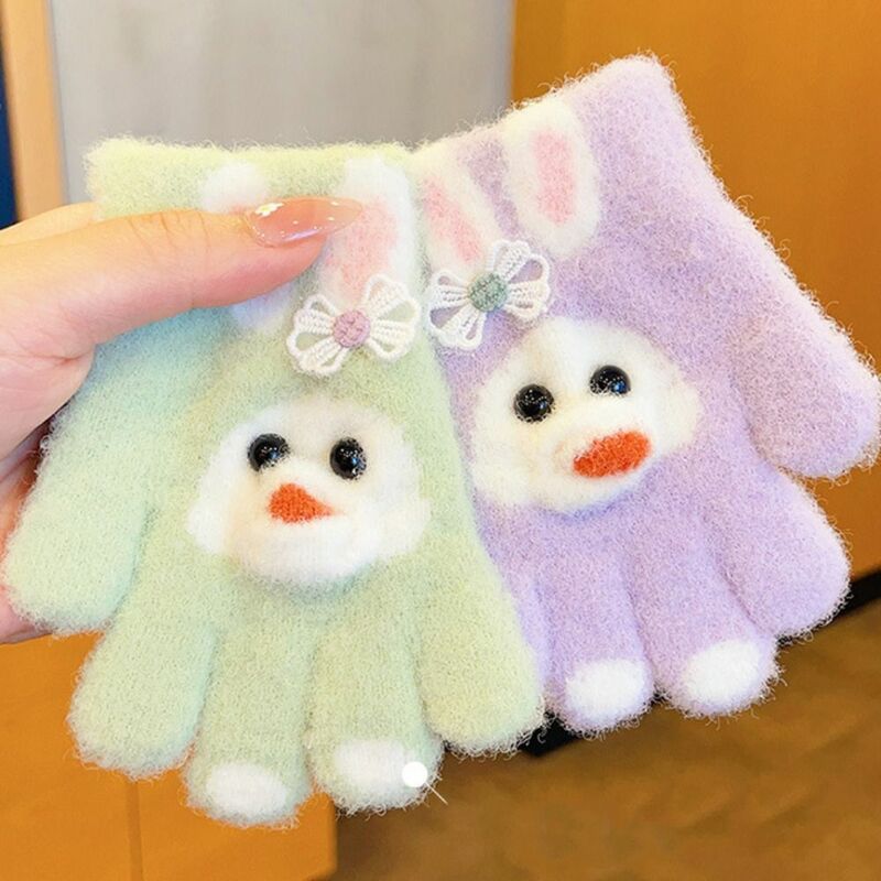 Guanti per dita intere di coniglio per bambini guanti caldi invernali guanti lavorati a maglia guanti lavorati a maglia carini protezione dal freddo