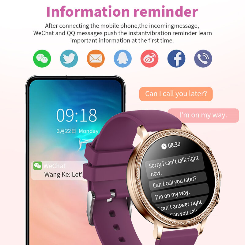 LIGE jam tangan pintar mewah untuk wanita, panggilan Bluetooth jam tangan telepon terhubung Monitor kesehatan olahraga 2023, hadiah wanita
